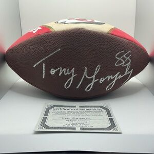 Tony Gonzalez Autograph Football Kansas City Chiefs Full Size w/ COA (HOF)